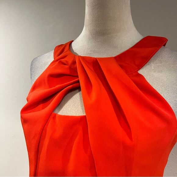 Sharagano Elegant blood Orange Sleeveless Dress business style size 4 - Picture 2 of 15